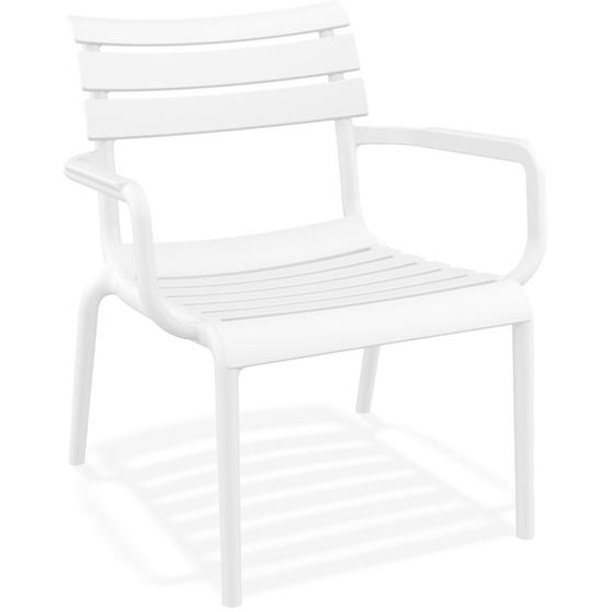 Chaise de jardin avec accoudoirs AROMA blanche en matière plastique