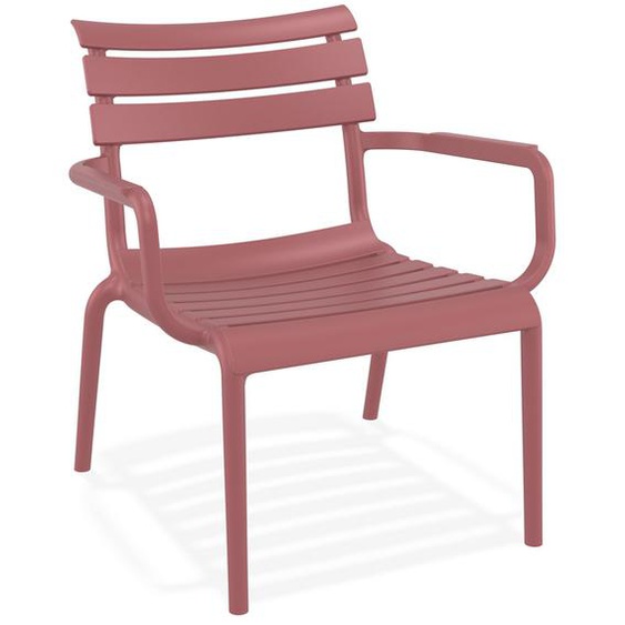 Chaise de jardin avec accoudoirs AROMA rouge en matière plastique