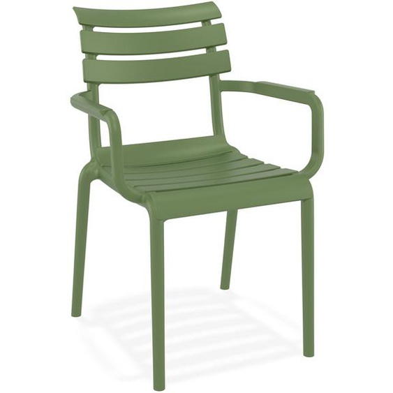 Chaise de jardin avec accoudoirs FLORA vert en matière plastique