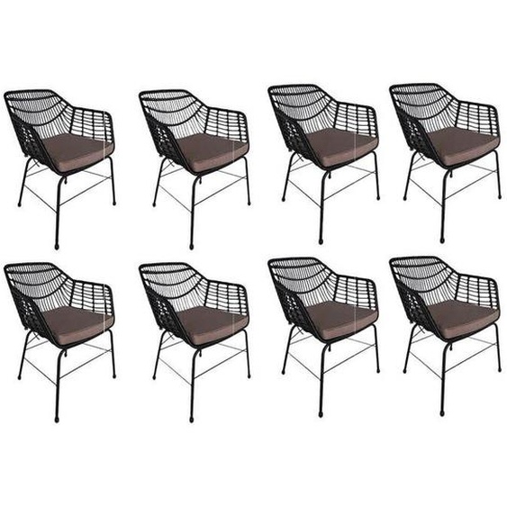 Chaise de jardin avec coussin HOME DELUXE TARA - Lot de 8