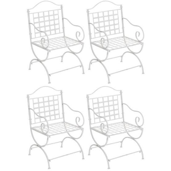 Chaise de jardin - CLP - Lotta - Fer solide - Blanc antique - 4 personnes