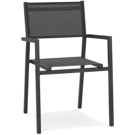 Chaise de jardin empilable KOS en aluminium et matière synthétique gris foncé - commande par 2 pièces / prix pour 1 pièce