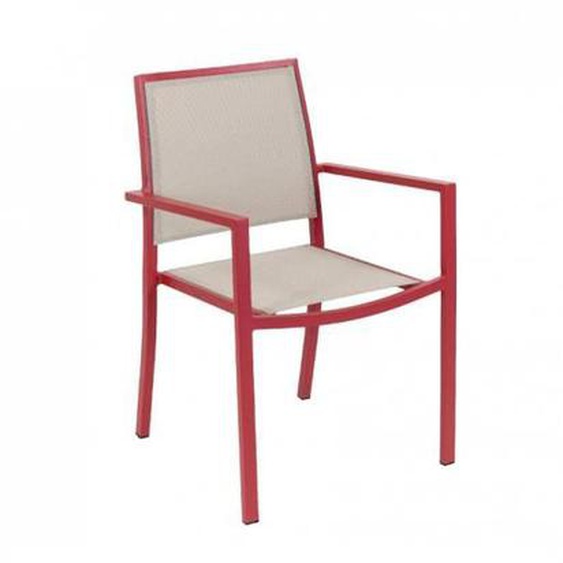 Chaise de jardin en aluminium JARDILINE - Santorin Terracotta - Empilable - Contemporain