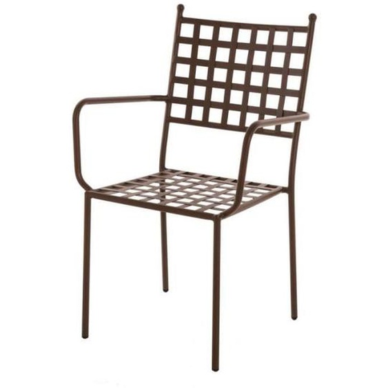 chaise de jardin Quatuor de Chaises à accoudoirs en Fer forgé - TIMOR - L 56 x l 56 x H 91