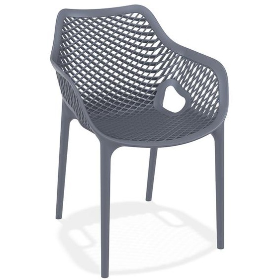Chaise de jardin / terrasse SISTER gris foncé en matière plastique
