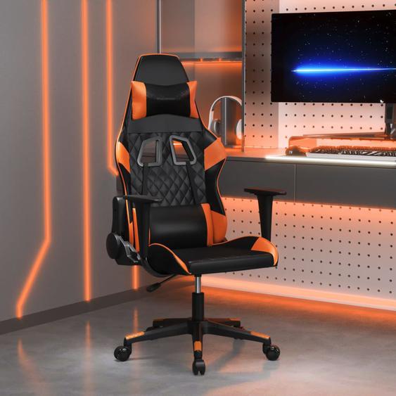 Chaise de jeu de massage Noir et orange Similicuir