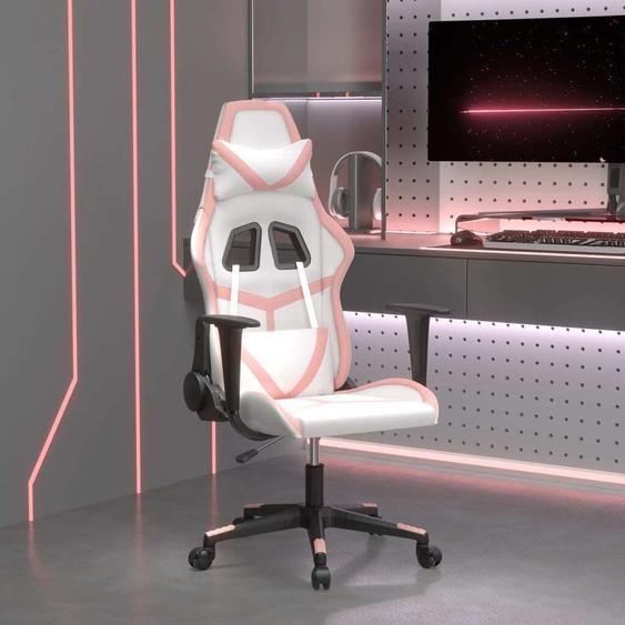 Chaise de jeu en similicuir blanc et rose