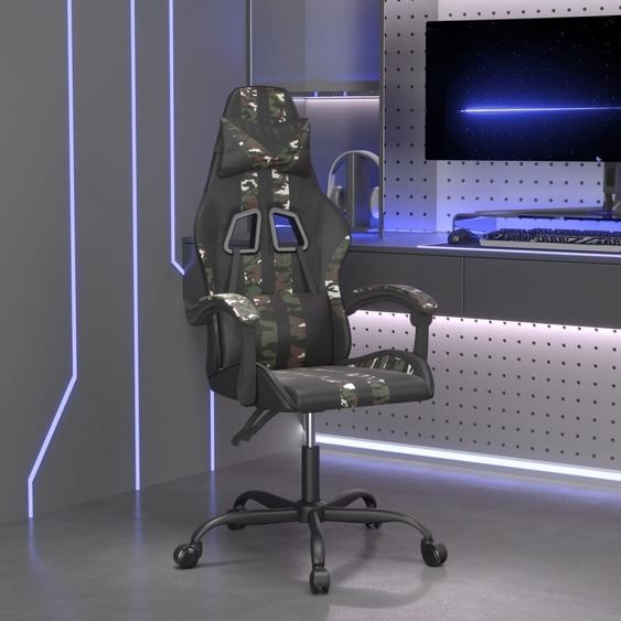 Chaise de jeu Noir et camouflage Similicuir