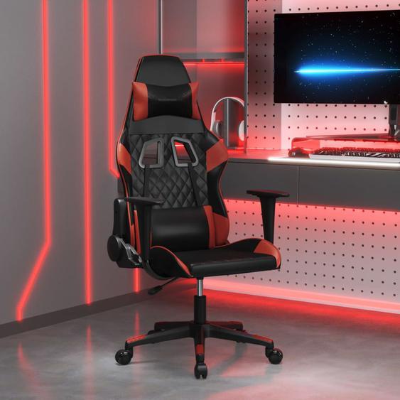 Chaise de jeu Noir et rouge bordeaux Similicuir