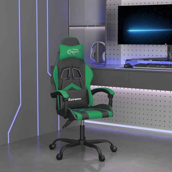 Chaise de jeu Noir et vert Similicuir