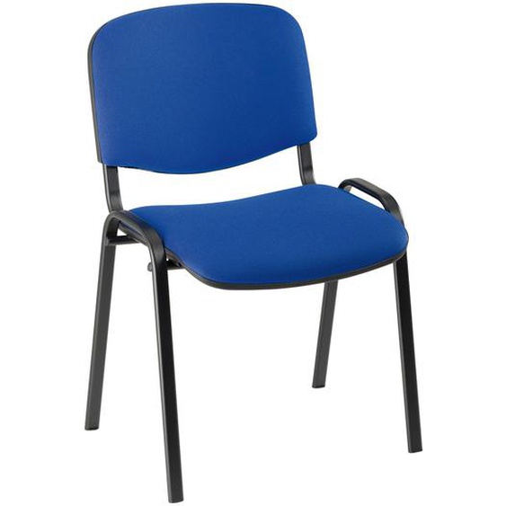 Chaise de réunion & Conférence - Tissu Bleu - Pieds Noir
