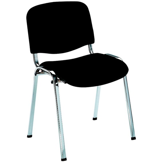 Chaise de réunion & Conférence - Tissu - Noir - Pieds Chromés