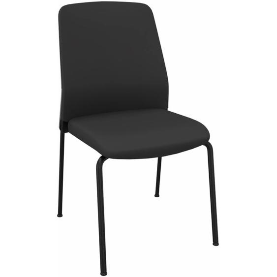 Chaise de réunion et visiteur Buddy Dossier Tissu Mousse Noir - Pieds époxy Chrome