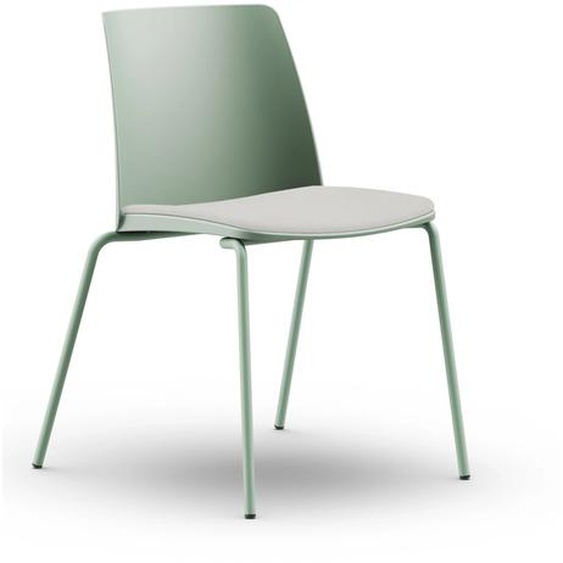 Chaise de réunion & visiteur Aria polypropylène assise tapissée piètement métal – Vert