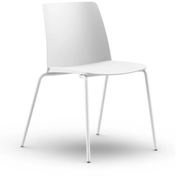 Chaise de réunion & visiteur Aria polypropylène piètement métal – Blanc