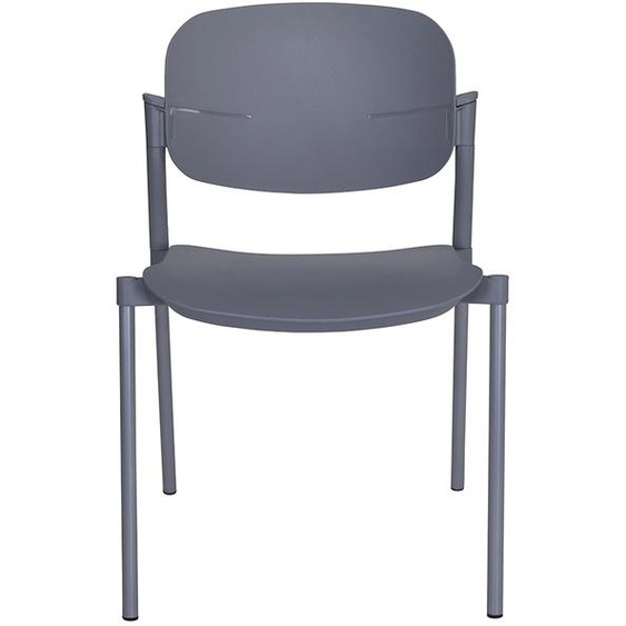 Chaise de réunion & visiteur Fabio - Polypropylène Gris - Pieds époxy coloris Gris Alu