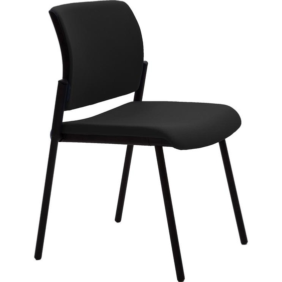 Chaise  de réunion & visiteur Infinity - tissu Noir - Pieds noir