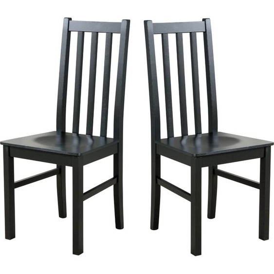 CHAISE DE SALLE À MANGER - Lot de 2 Bos 10 D noir noir