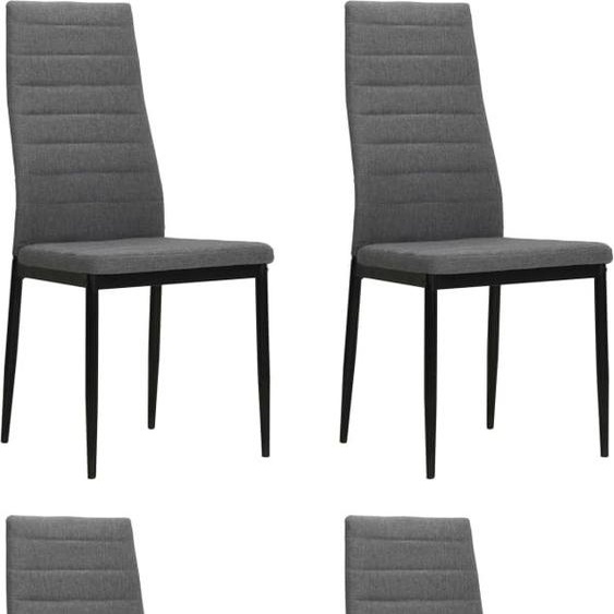Chaise de salle à manger 4 pcs. Tissu gris clair , Chaises de salle à manger Design 2024