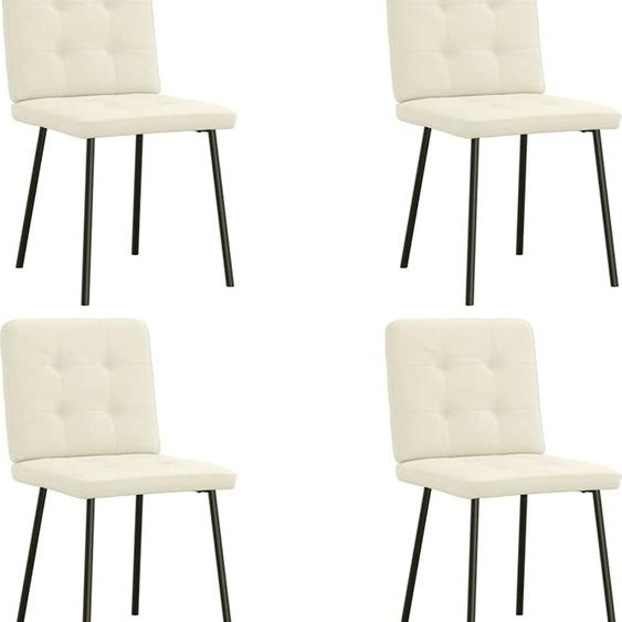 Chaise de salle à manger 4 pcs. Velours crème, Chaises de salle à manger Design Meubles