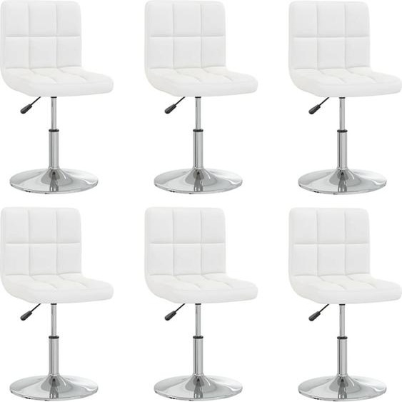 Chaises à manger lot de 6 blanc similicuir