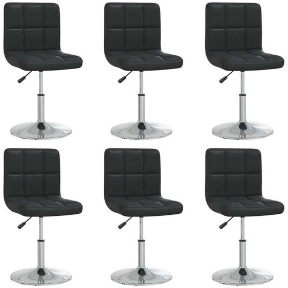 Chaises à manger lot de 6 noir similicuir