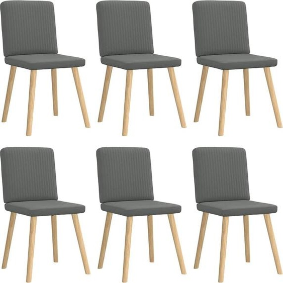 Chaises à manger lot de 6 gris foncé tissu