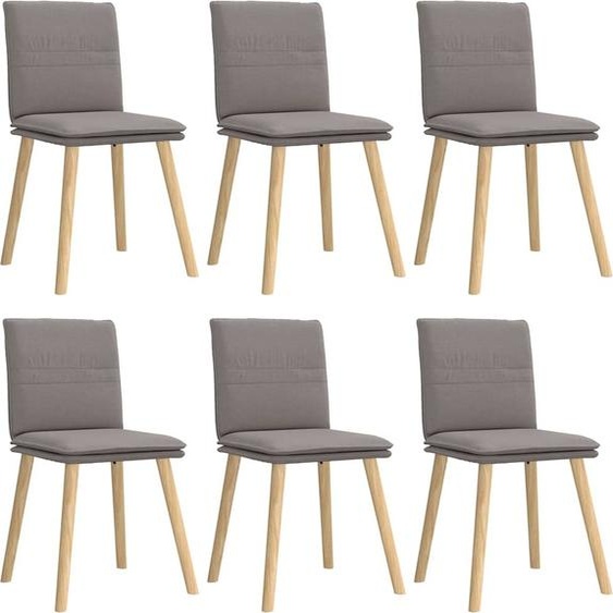 Chaises à manger lot de 6 taupe tissu
