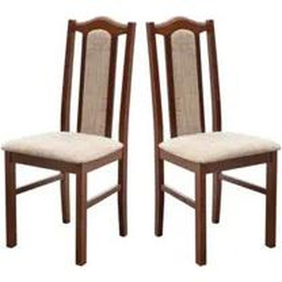 Chaise de salle à manger, bois chêne massif Chaise Chaise de cuisine Set 2x BOS 2 noyer