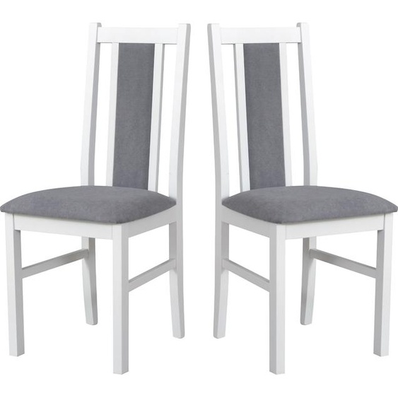 Chaise de salle à manger, bois de chêne massif Chaise Chaise de cuisine - Set 2x BOS 14 blanc