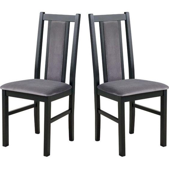 Chaise de salle à manger, bois de chêne massif Chaise Chaise de cuisine - Set 2x BOS 14 noir