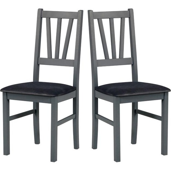 Chaise de salle à manger, bois de chêne massif Chaise Chaise de cuisine - Set 2x BOS 5 graphite