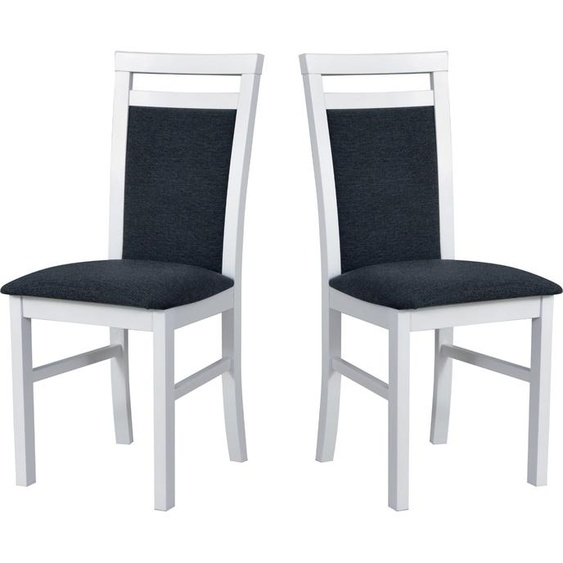 Chaise de salle à manger, bois de chêne massif Chaise Chaise de cuisine - Set 2x MILANO 5 blanc