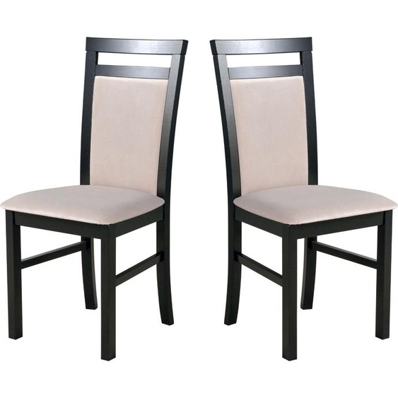 Chaise de salle à manger, bois de chêne massif Chaise Chaise de cuisine - Set 2x MILANO 5 noir