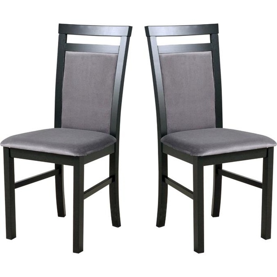 Chaise de salle à manger, bois de chêne massif Chaise Chaise de cuisine - Set 2x MILANO 5 noir