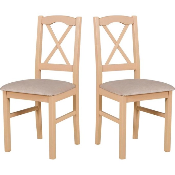 Chaise de salle à manger, bois de chêne massif Chaise Chaise de cuisine - Set 2x Nilo 11 sonoma