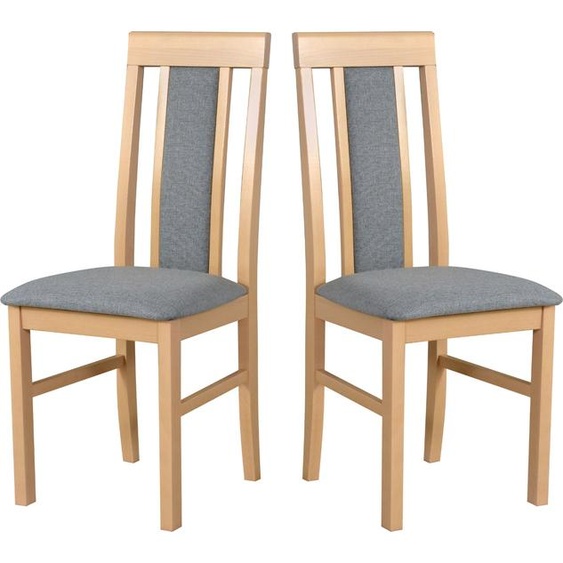 Chaise de salle à manger, bois de chêne massif Chaise Chaise de cuisine - Set 2x Nilo 2 , sonoma