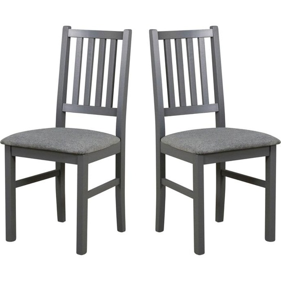 Chaise de salle à manger, bois de chêne massif Chaise Chaise de cuisine - Set 2x NILO 7 graphite