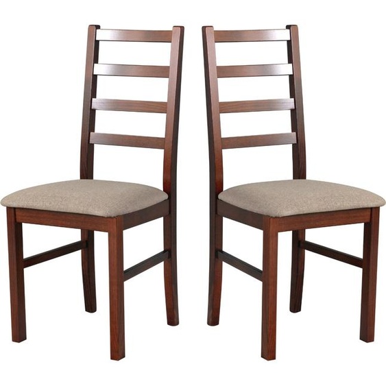 Chaise de salle à manger, bois de chêne massif Chaise Chaise de cuisine - Set 2x Nilo 8 , noyer