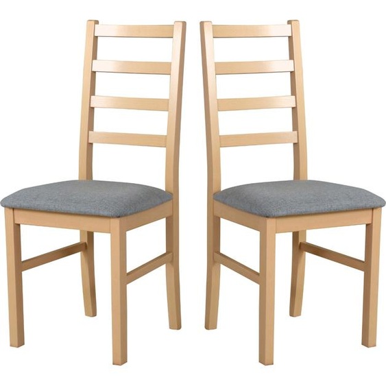 Chaise de salle à manger, bois de chêne massif Chaise Chaise de cuisine - Set 2x Nilo 8 , sonoma