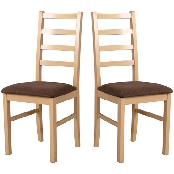 Chaise de salle à manger, bois de chêne massif Chaise Chaise de cuisine - Set 2x Nilo 8, sonoma