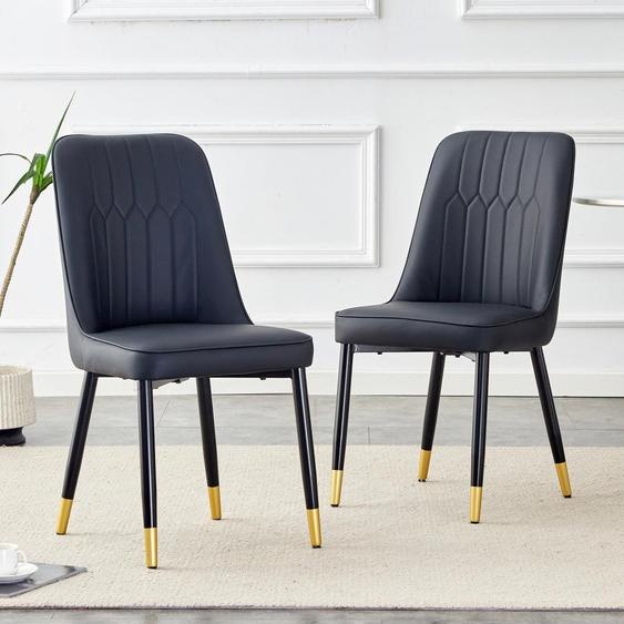 Chaise de salle à manger - Chaise - Assise - Chaise de cuisine - Chaise de chambre - Lot de 2 - Cuir synthétique (PU)