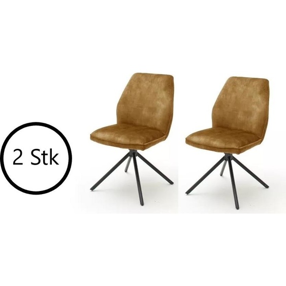 Polsterstuhl OTTAWA (2er Set) in curry - 52x89x64 (BxHxT)