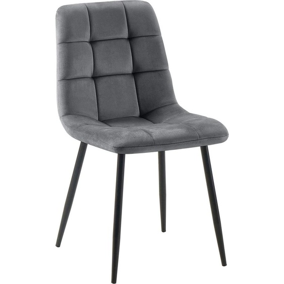 Chaise de salle à manger - chaise de salle à manger - dossier confortable - facile à entretenir | Matériau : mou | Couleur : gris foncé