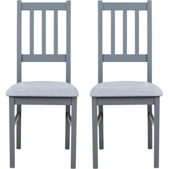 Chaise de salle à manger, Chaise en bois de chêne massif, Chaise de cuisine - Set 2 x BOS 4, graphite