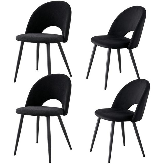 Chaise de salle à manger, design moderne et minimaliste, assise confortable, noir