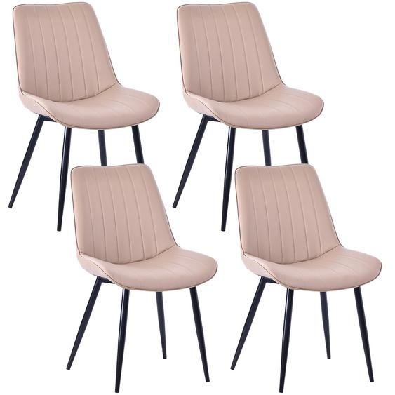 Chaise de salle à manger HOMAVO – Chaise confortable en velours ou en cuir synthétique, ergonomique, structure métallique, assise large 53 × 43 cm, facile à monter, lot de 4