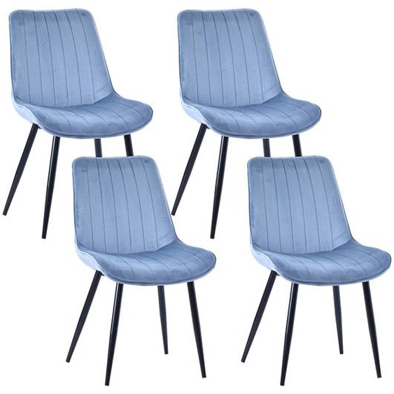 Chaise de salle à manger HOMAVO – Chaise confortable en velours ou en cuir synthétique, ergonomique, structure métallique, assise large 53 × 43 cm, facile à monter