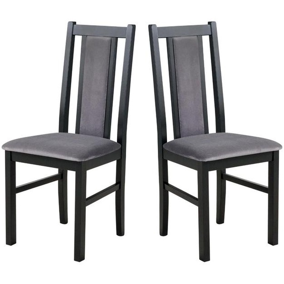 CHAISE DE SALLE À MANGER - Lot de 2 Bos 14 noir kronos 22