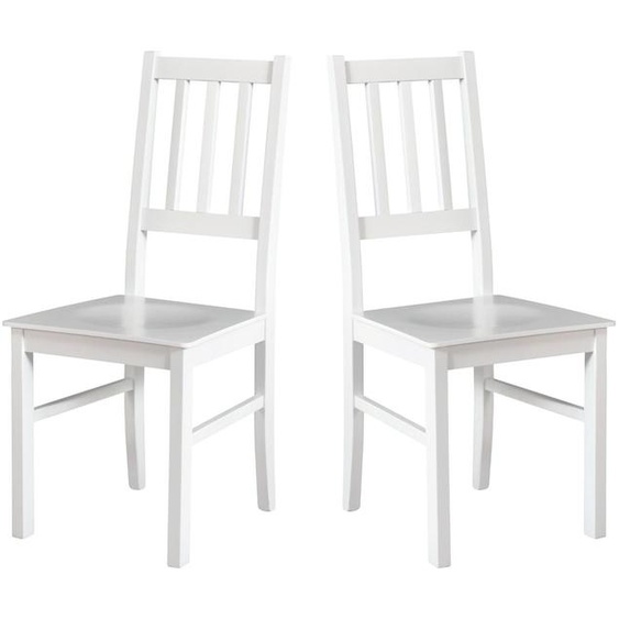 CHAISE DE SALLE À MANGER - Lot de 2 Bos 4 D blanc blanc